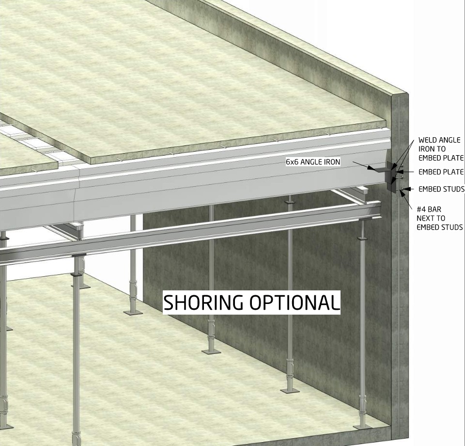 CD-24CF — 6x6 angle iron welded to the tilt-wall embed plate
